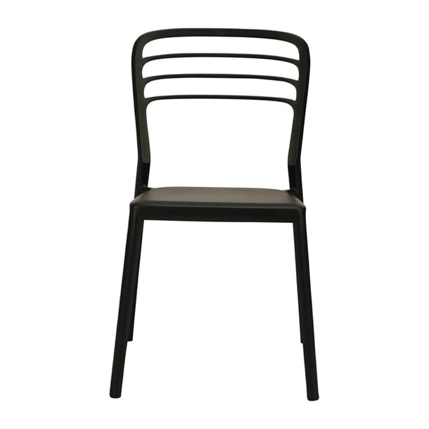 Newquay Ocean Plastic Outdoor Chair in Black (4 Pack) dm088
