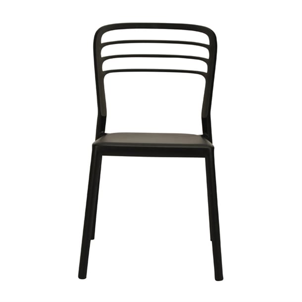 Newquay Ocean Plastic Outdoor Chair in Black (4 Pack) dm088