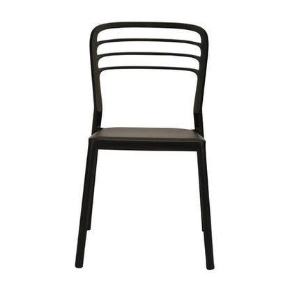 Newquay Ocean Plastic Outdoor Chair in Black (4 Pack) dm088
