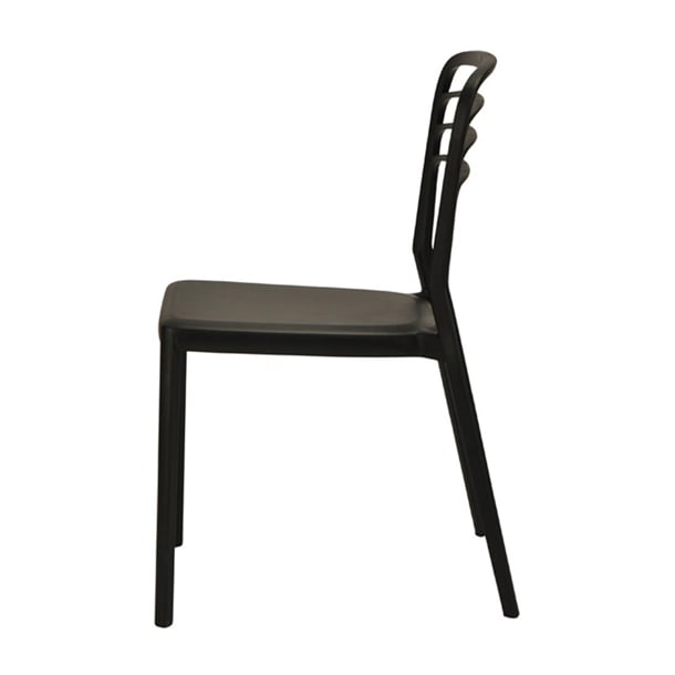 Newquay Ocean Plastic Outdoor Chair in Black (4 Pack) dm088
