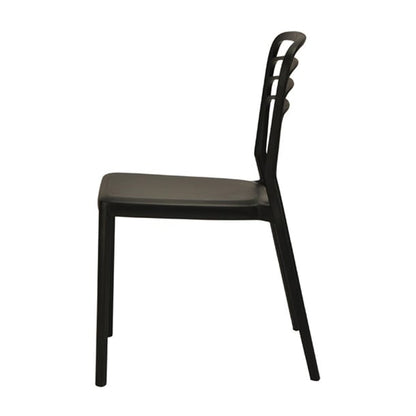 Newquay Ocean Plastic Outdoor Chair in Black (4 Pack) dm088