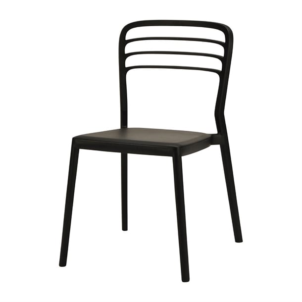 Newquay Ocean Plastic Outdoor Chair in Black (4 Pack) dm088