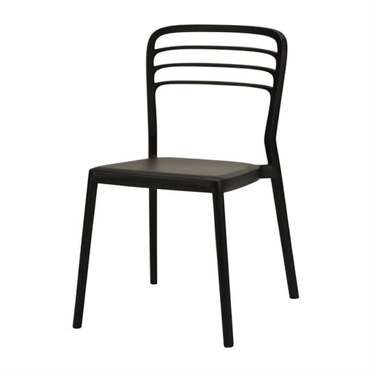 Newquay Ocean Plastic Outdoor Chair in Black (4 Pack) dm088