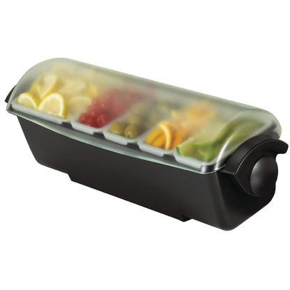 San Jamar  5 Tray Dome Condiment Dispenser Black dm113
