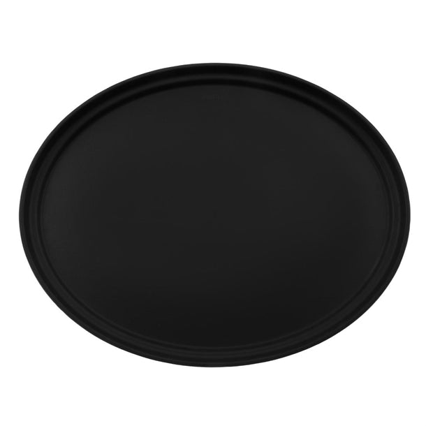 Cambro Camtread Large Fibreglass Oval Non-Slip Tray Black 600mm dm783