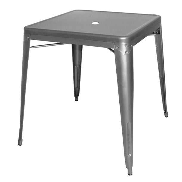 Bolero Bistro Square Steel Table Gun Metal 668mm dm904