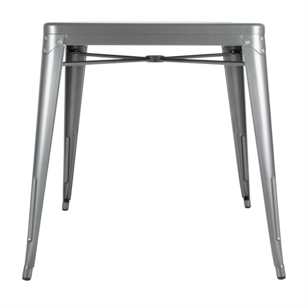 Bolero Bistro Square Steel Table Gun Metal 668mm dm904