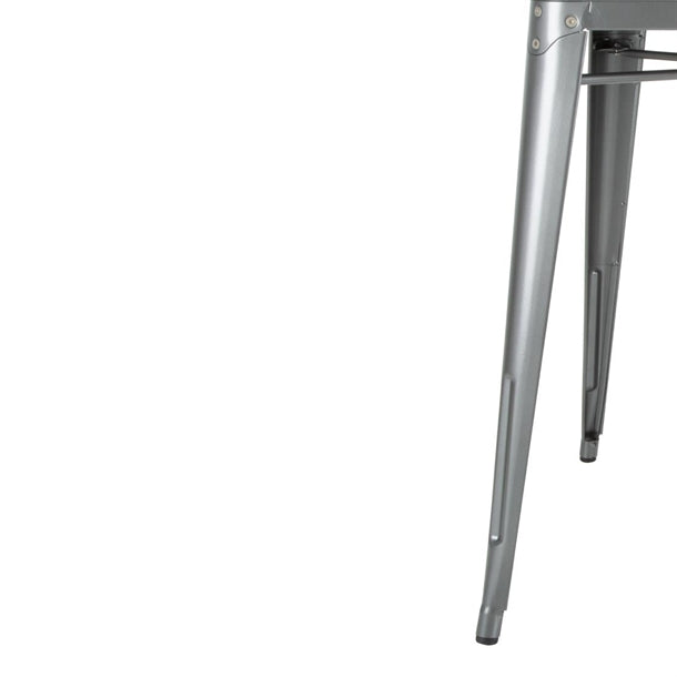 Bolero Bistro Square Steel Table Gun Metal 668mm dm904
