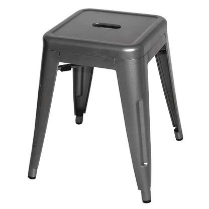Bolero Bistro Steel Low Stool Gun Metal (4 Pack) dm933