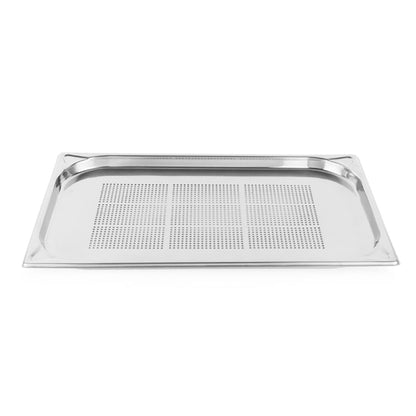 Vogue Stainless Steel Heavy Duty Perforated 1/1 Gastronorm Tray 20mm dm971