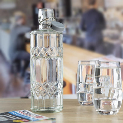 Olympia Geo Glasses Water Bottles with Stopper 1Ltr (6 Pack) dn816