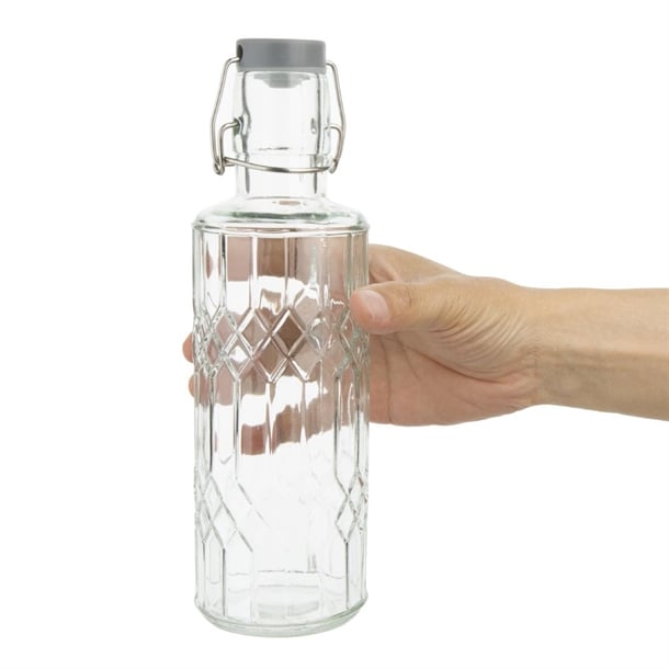 Olympia Geo Glasses Water Bottles with Stopper 640ml (6 Pack) dn817