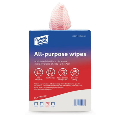 Robert Scott All-Purpose Antibacterial Cleaning Cloths Red (200 Pack) dn844