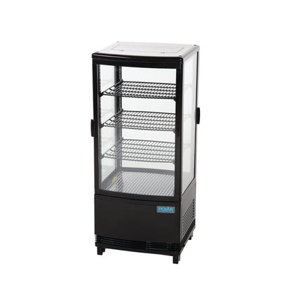Polar C-Series Energy Efficient Curved Door Display Fridge Black 86Ltr cx574