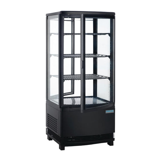 Polar C-Series Energy Efficient Curved Door Display Fridge Black 86Ltr cx574