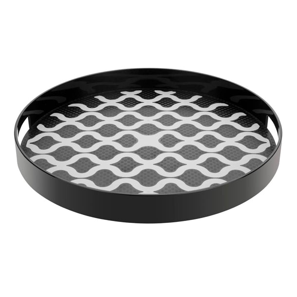 Olympia Kristallon PC Round Non Slip Tray With Handles 355mm dp665