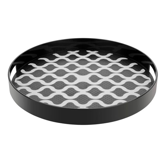 Olympia Kristallon PC Round Non Slip Tray With Handles 355mm dp665