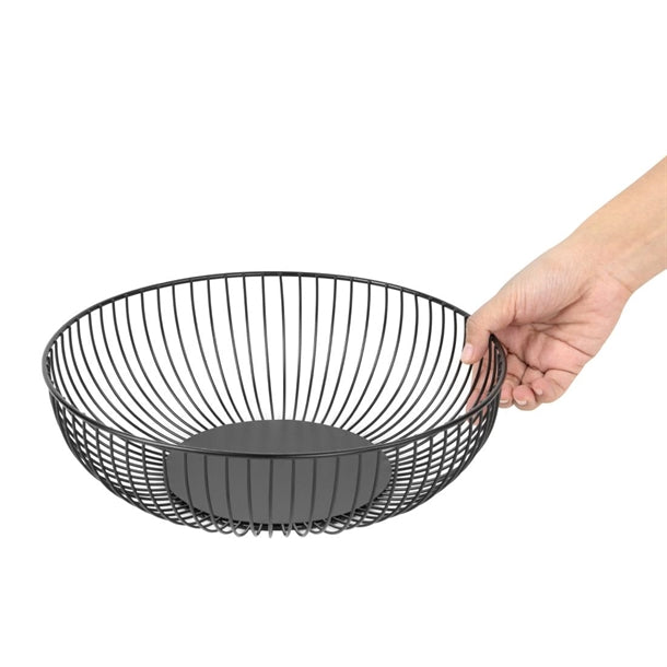 Olympia Wire Food Display Bowl Round Black 285x85mm dp670