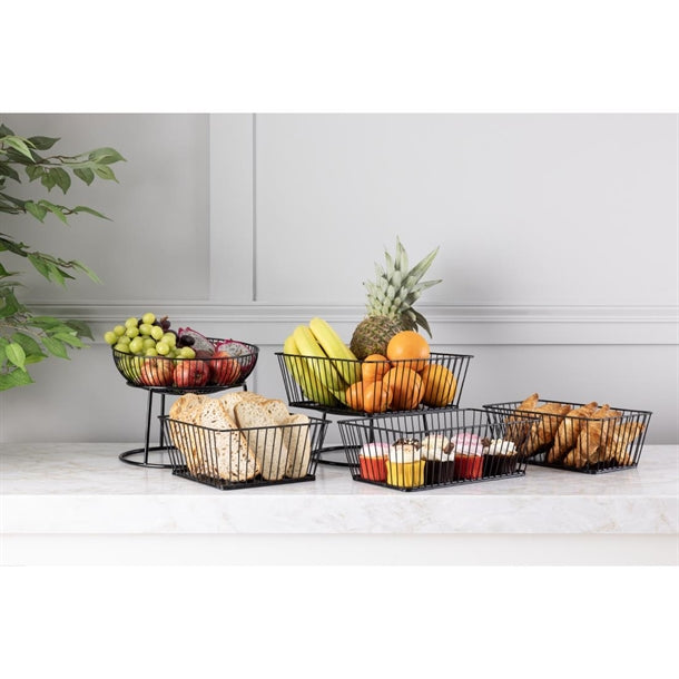 Olympia Wire Food Display Bowl Round Black 285x85mm dp670