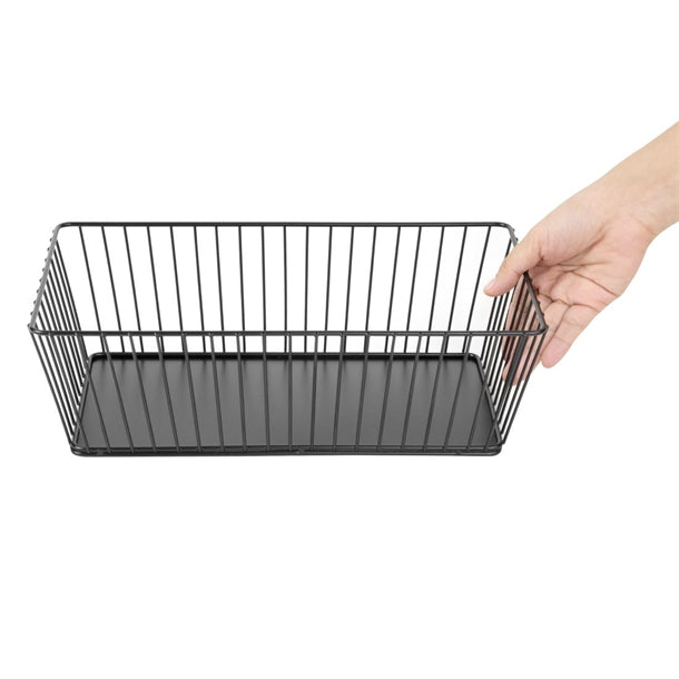 Olympia Wire Food Display Tray Rectangular Black 330x190x100mm dp671