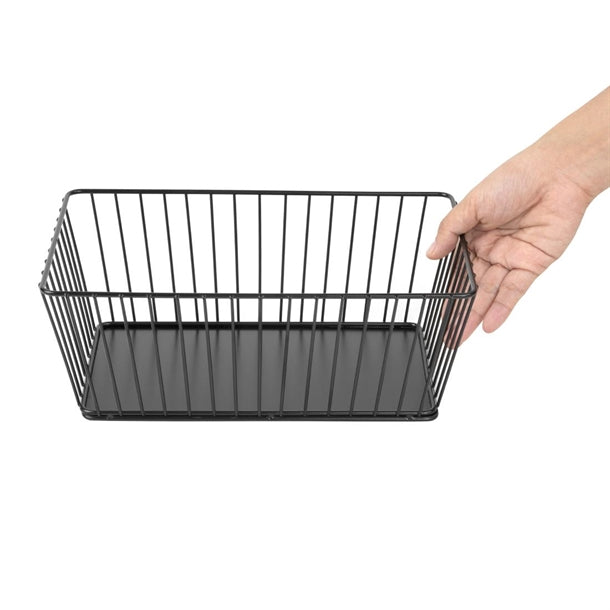 Olympia Wire Food Display Tray Rectangular Black 280x180x100mm dp672