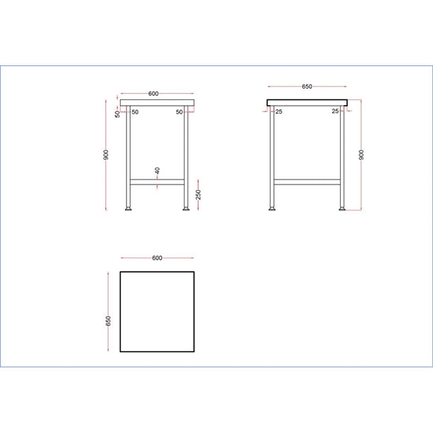 Vogue Stainless Steel Centre Table 650(D)mm p_dr050