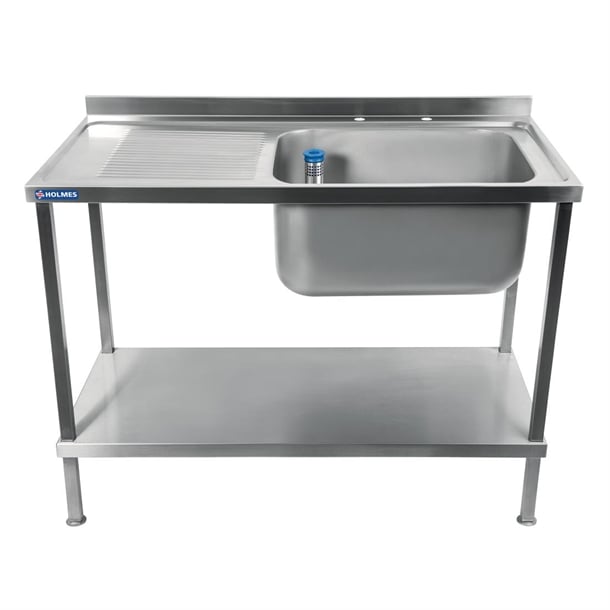 Vogue Fully Assembled Stainless Steel Sink Left Hand Drainer 1200mm dr383