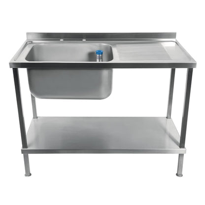 Vogue Fully Assembled Stainless Steel Sink Right Hand Drainer 1000mm dr380