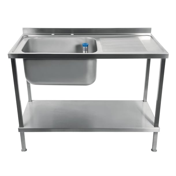 Vogue Fully Assembled Stainless Steel Sink Right Hand Drainer 1500mm dr386