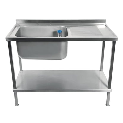 Vogue Fully Assembled Stainless Steel Sink Right Hand Drainer 1200mm dr382