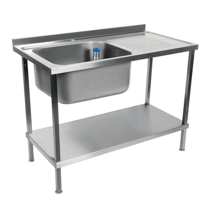 Vogue Fully Assembled Stainless Steel Sink Right Hand Drainer 1000mm dr380