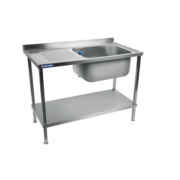 Vogue Fully Assembled Stainless Steel Sink Left Hand Drainer 1200mm dr387