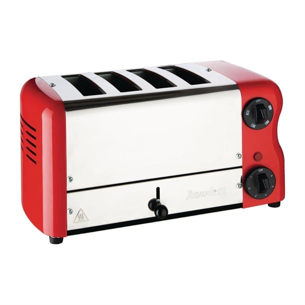 Rowlett Esprit 4 Slot Toaster Traffic Red w/2x Additional Elements & Sandwich Cage ch184