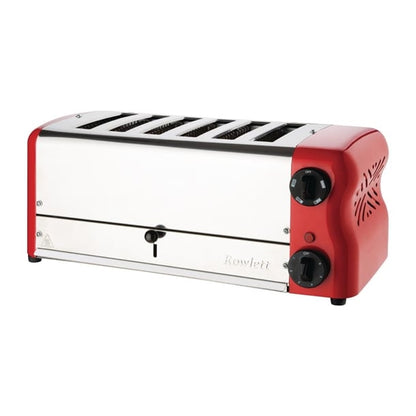 Rowlett Esprit 6 Slot Toaster Traffic Red w/2x Additional Elements & Sandwich Cage ch188