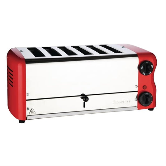 Rowlett Esprit 6 Slot Toaster Traffic Red w/2x Additional Elements & Sandwich Cage ch188