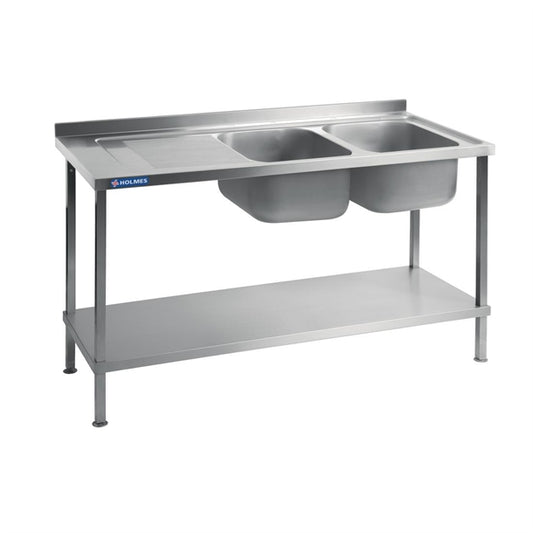 Vogue Fully Assembled Stainless Steel Sink Left Hand Drainer 1500mm dr391