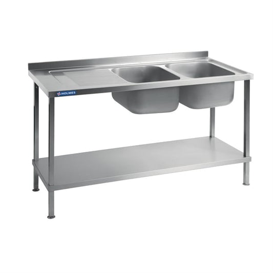 Vogue Fully Assembled Stainless Steel Sink Left Hand Drainer 1800mm dr393