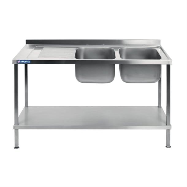 Vogue Fully Assembled Stainless Steel Sink Left Hand Drainer 1800mm dr395
