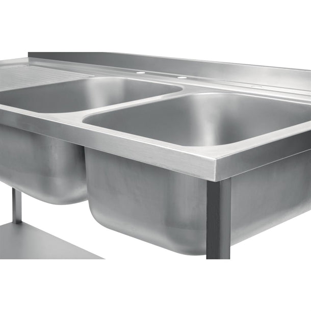 Vogue Fully Assembled Stainless Steel Sink Left Hand Drainer 1500mm dr391