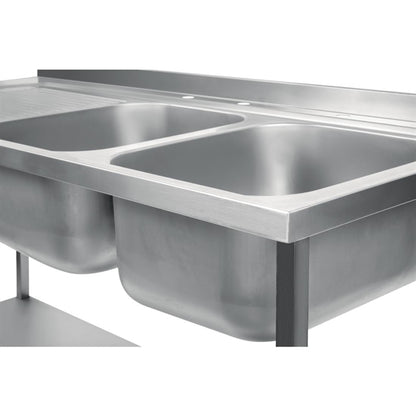 Vogue Fully Assembled Stainless Steel Sink Left Hand Drainer 1500mm dr391
