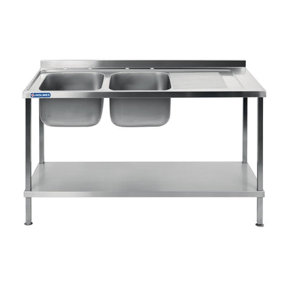 Vogue Fully Assembled Stainless Steel Sink Right Hand Drainer 1500mm dr392