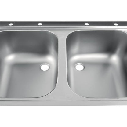 Vogue Fully Assembled Stainless Steel Sink Right Hand Drainer 1800mm dr394