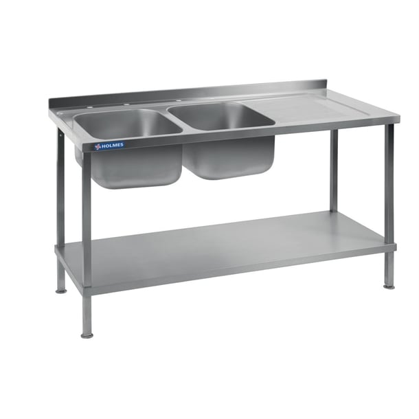 Vogue Fully Assembled Stainless Steel Sink Right Hand Drainer 1800mm dr394