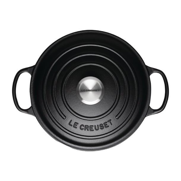 Le Creuset Cast Iron Round Casserole Dish Satin Black p_dr456