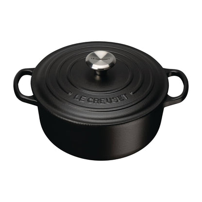 Le Creuset Cast Iron Round Casserole Dish Satin Black p_dr456