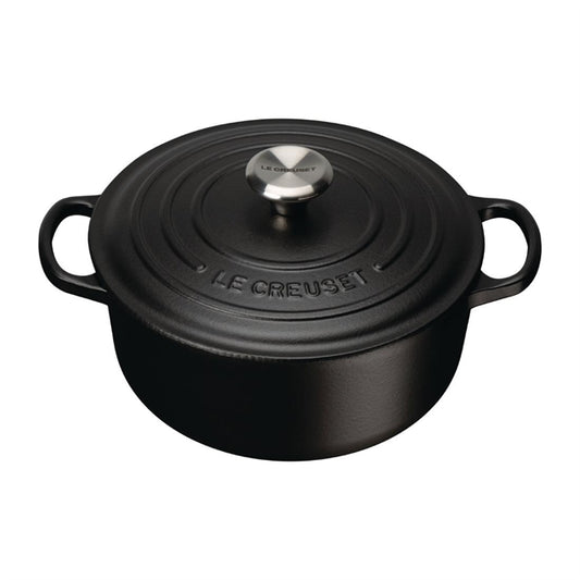 Le Creuset Cast Iron Round Casserole Dish Satin Black p_dr456
