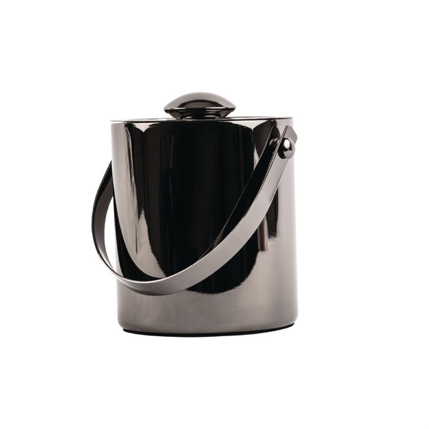 Olympia Double Walled Ice Bucket with Lid 1Ltr Gunmetal dr742