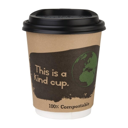 Fiesta Compostable Lids for 8oz Hot Cups (1000 Pack) ds052