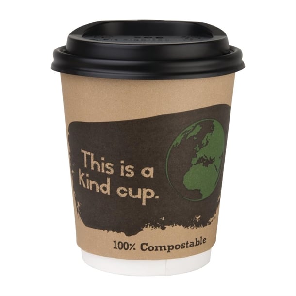 Fiesta Compostable Lids for 8oz Hot Cups (1000 Pack) ds052