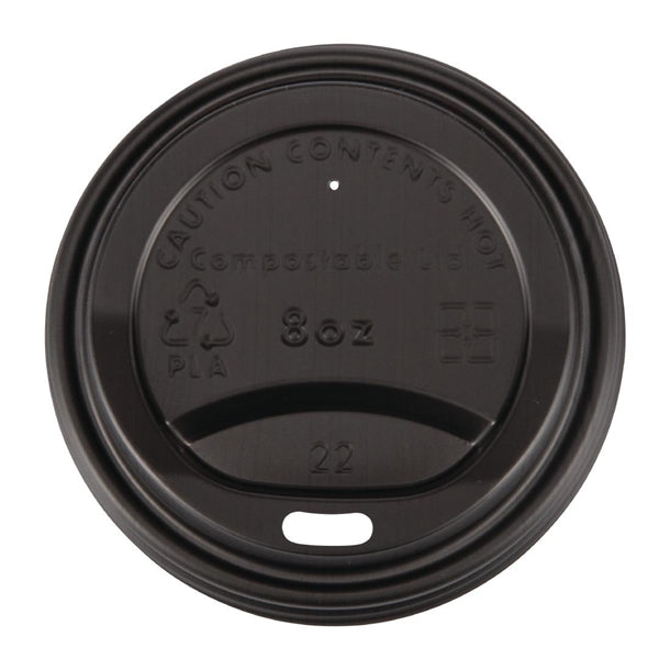 Fiesta Compostable Lids for 8oz Hot Cups (50 Pack) ds054